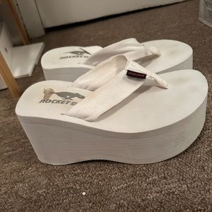 White platform sandals